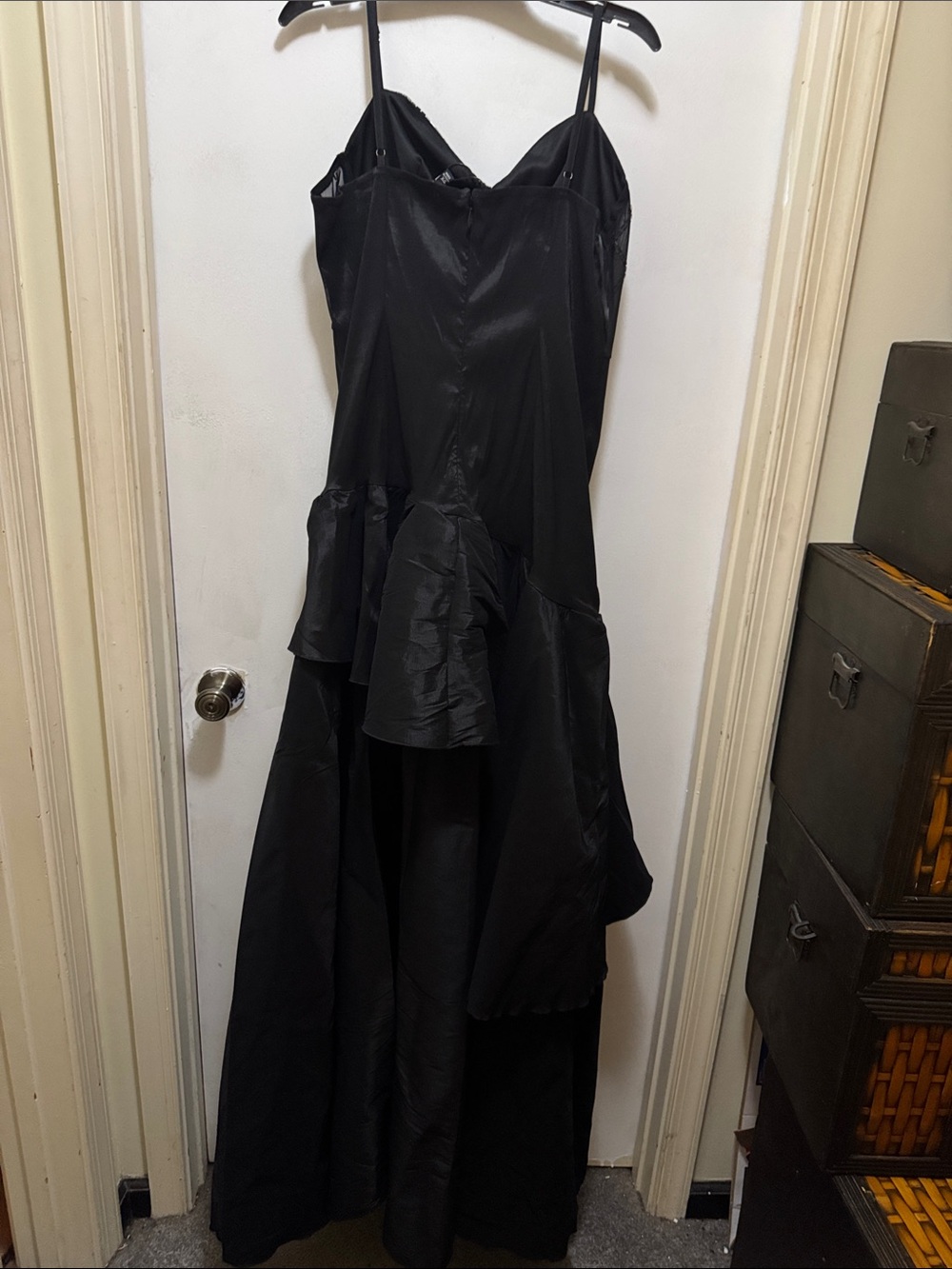 Fashion Nova Blurred Embellished Maxi Gown Black Size 2X NWT SHORT FRONT